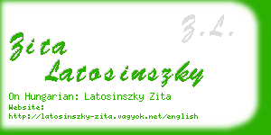 zita latosinszky business card